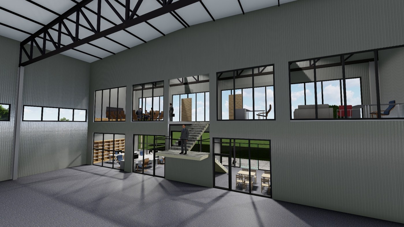 Interior rendering of the MMET Kosovo production hall